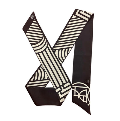 Bandeau Foulard en Soie Black & White
