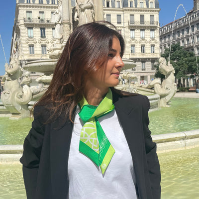 Bandeau Foulard en Soie Lime vert