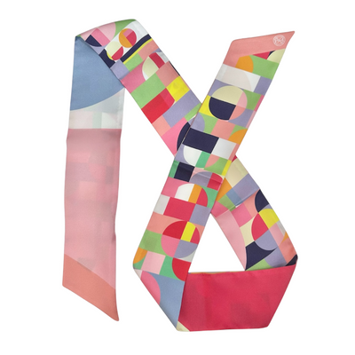 Bandeau Foulard en Soie Printangram pastel