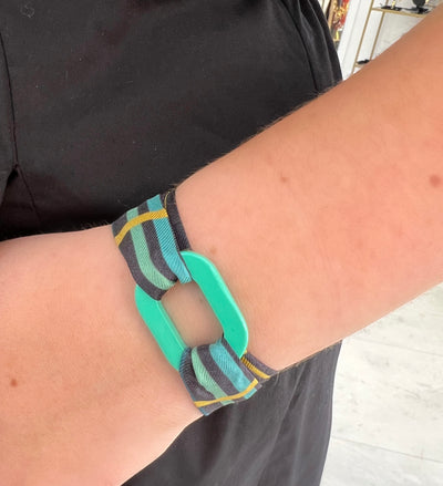 Bracelet en Soie Mood Envers Turquoise